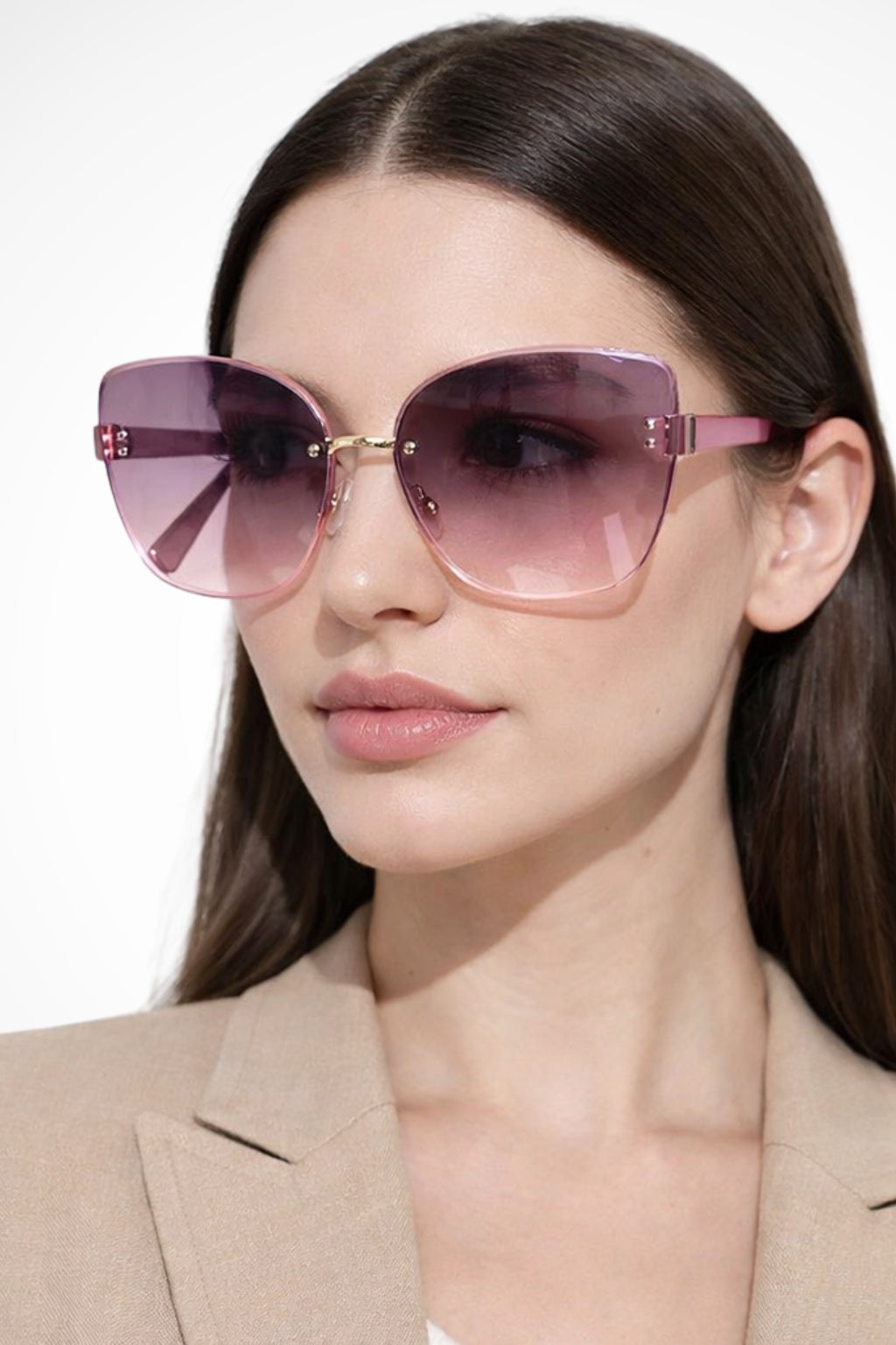 Paloma | Gafas de Sol Sin Montura Estilo Gato Mujer Lente Degradada