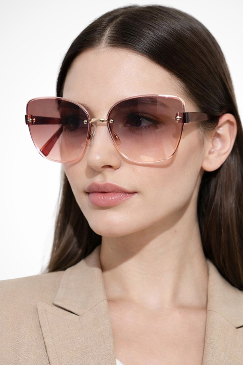 Paloma | Gafas de Sol Sin Montura Estilo Gato Mujer Lente Degradada