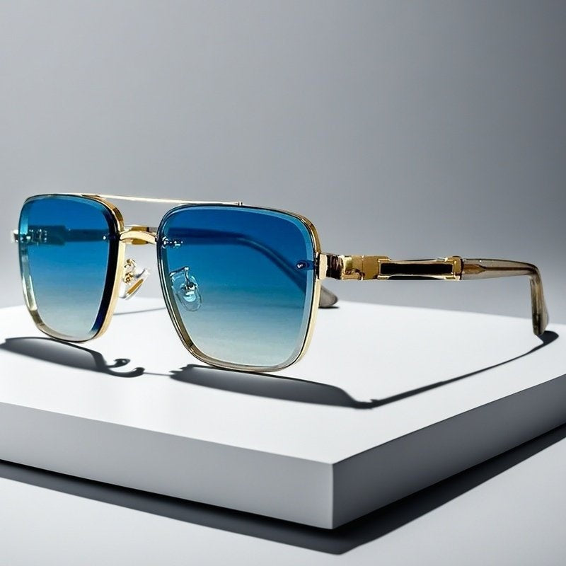 Daniela | Gafas de Sol Aviador Cuadradas Marco Dorado Mujer Lentes Degradados