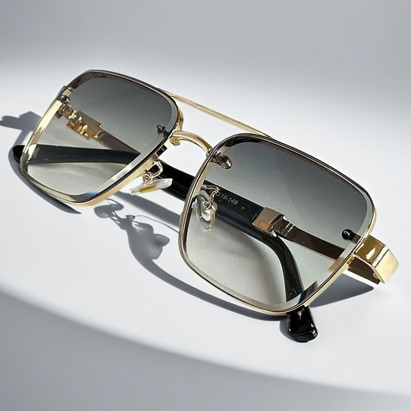 Daniela | Gafas de Sol Aviador Cuadradas Marco Dorado Mujer Lentes Degradados