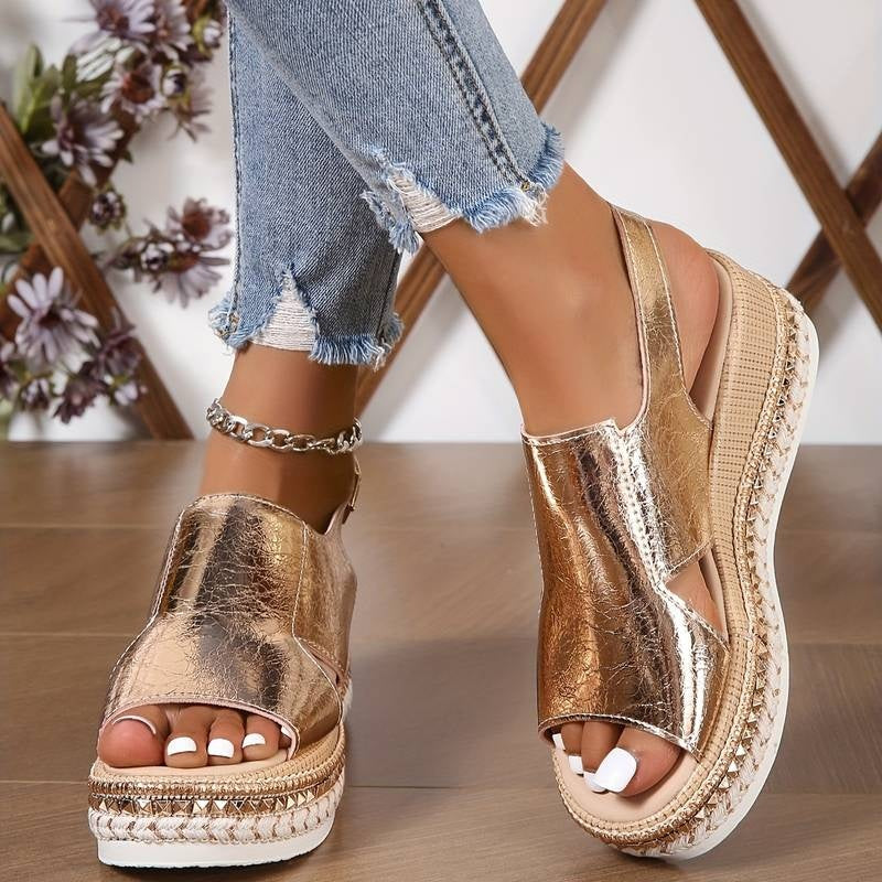 Miriam | Sandalias Cuña Plataforma Mujer Hebilla
