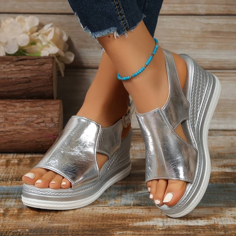Miriam | Sandalias Cuña Plataforma Mujer Hebilla