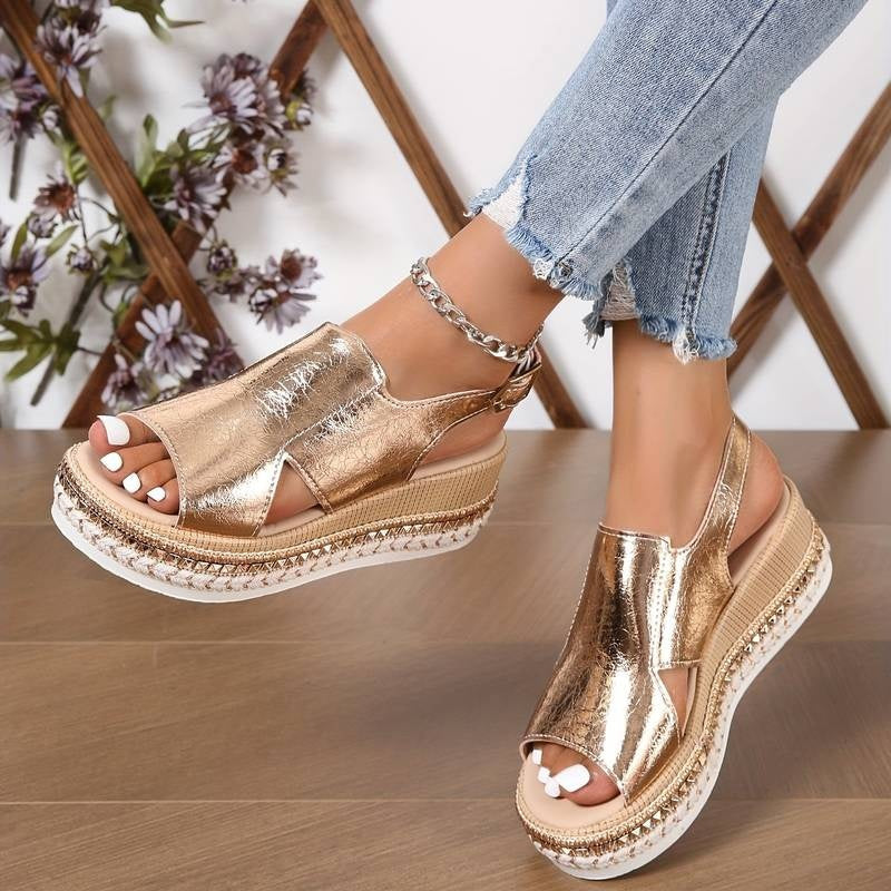 Miriam | Sandalias Cuña Plataforma Mujer Hebilla