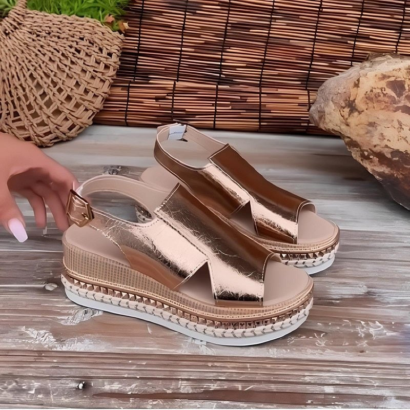 Miriam | Sandalias Cuña Plataforma Mujer Hebilla
