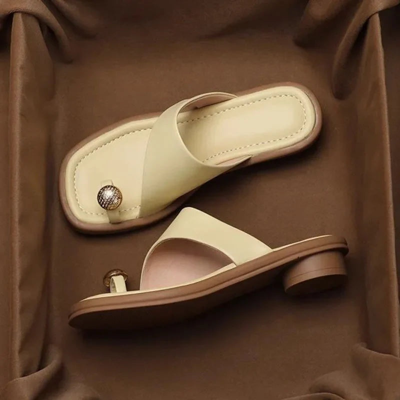 Montserrat | Sandalias Planas con Anilla Mujer Tira Dedos