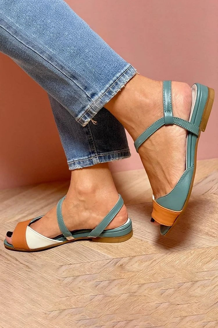 Nerea | Sandalias Planas Verano Mujer Tira Tobillo Punta Abierta