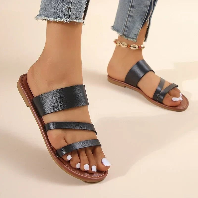 Consuelo | Sandalias Planas de Tiras Cruzadas Mujer