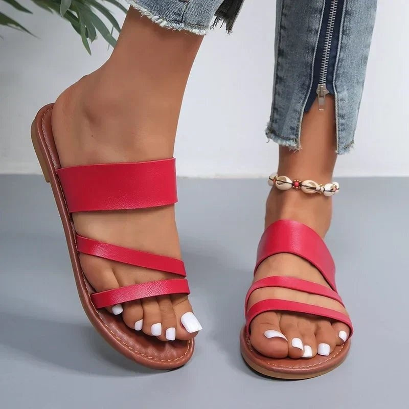 Consuelo | Sandalias Planas de Tiras Cruzadas Mujer