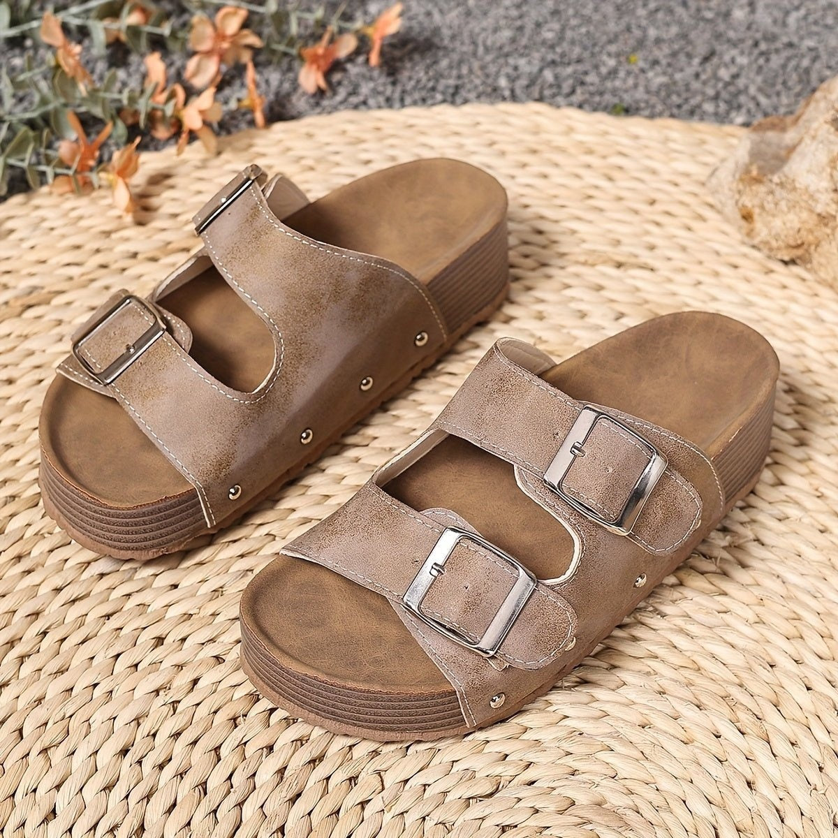 Amparo | Sandalias Plataforma con Hebilla Mujer Doble Correa